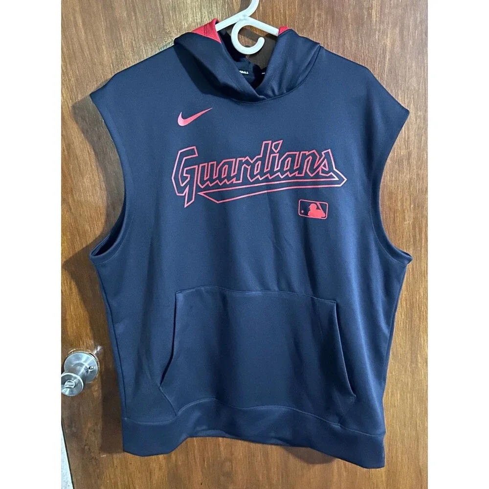 Nike Cleveland Guardians Dri-Fit MLB Sleeveless Pullover Hoodie